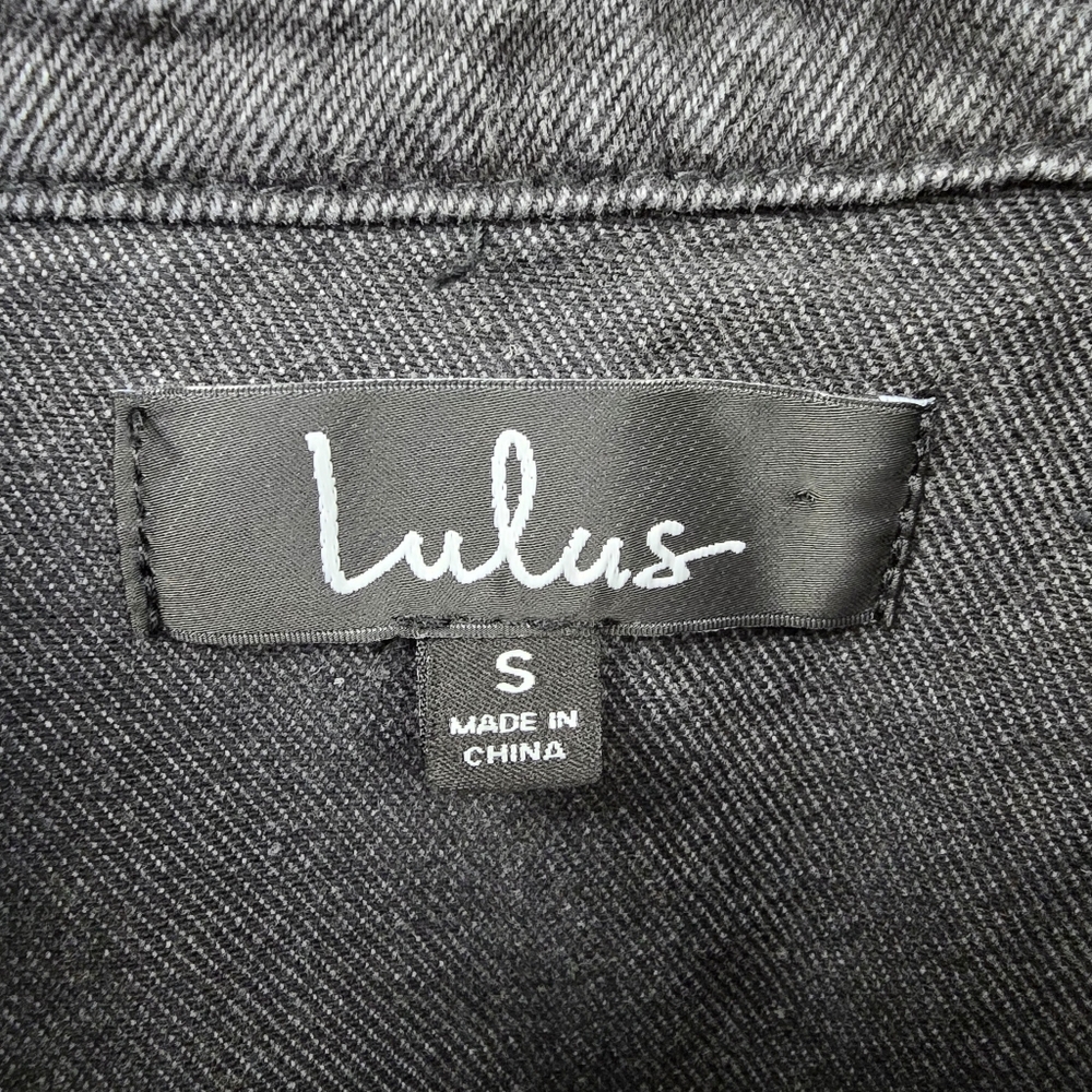 Lulu's Black Denim Jacket Size Small - Picture 5 of 13